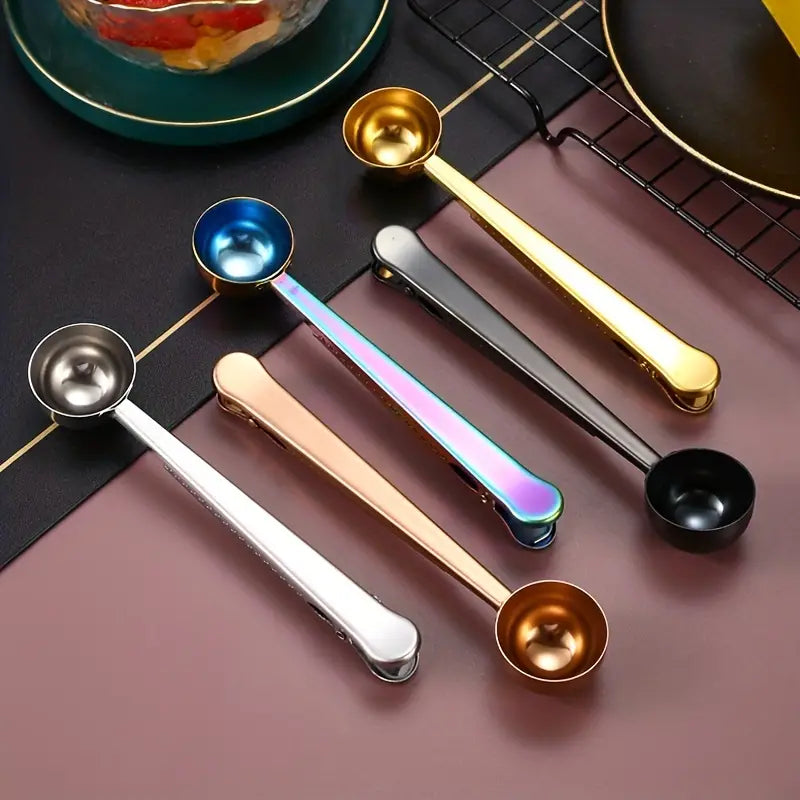 2-in-1 Stainless Steel Coffee Spoon and Sealing Clip Kitchen Tools & Gadgets - DailySale