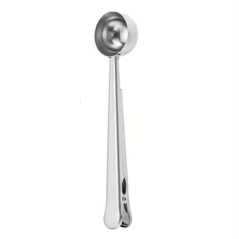 2-in-1 Stainless Steel Coffee Spoon and Sealing Clip Kitchen Tools & Gadgets Silver - DailySale