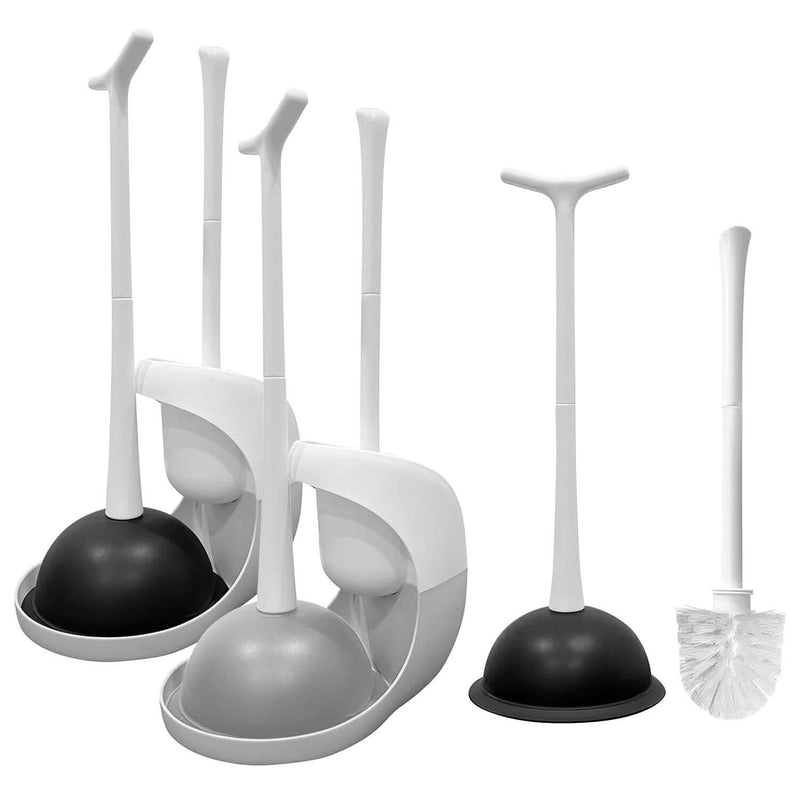 2-in-1 Toilet Plunger and Brush Combo Set with Ventilated Holder Bath - DailySale