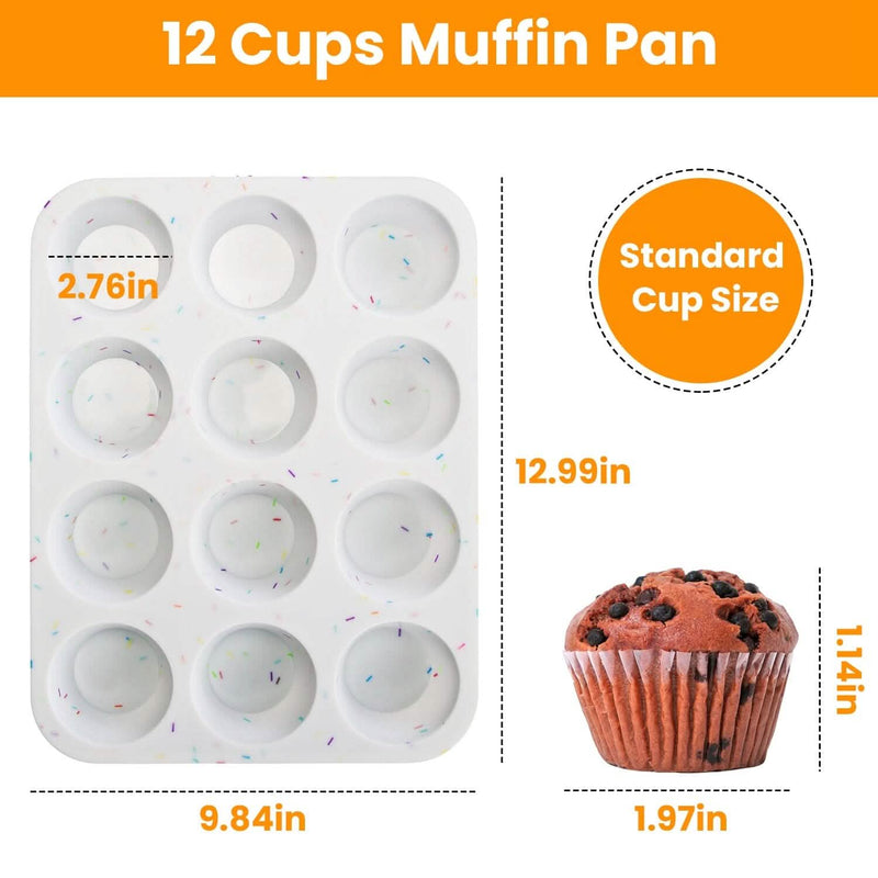2-Pack: 12 Cups Silicone Muffin Nonstick Pans Kitchen Tools & Gadgets - DailySale