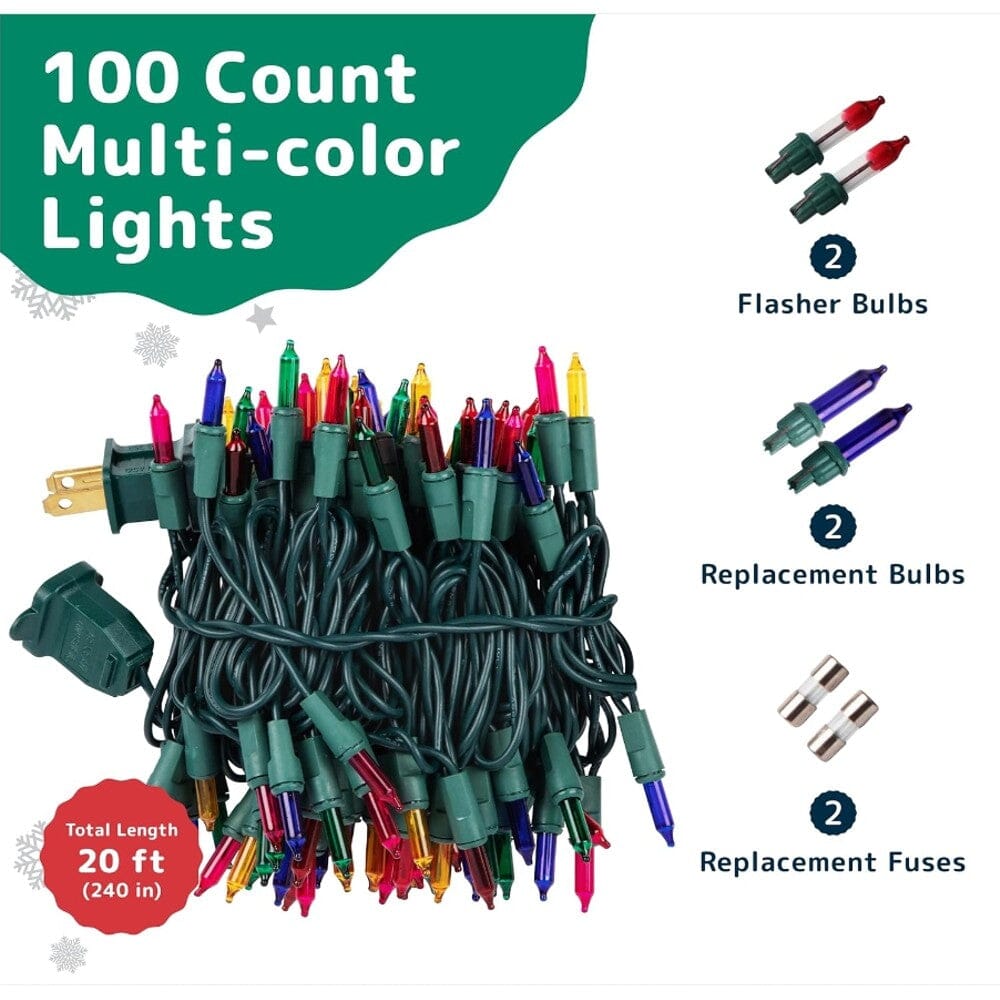 2-Pack: 20FT 100 Count Incandescent Waterproof Mini String Lights Plug In Holiday Decor & Apparel - DailySale