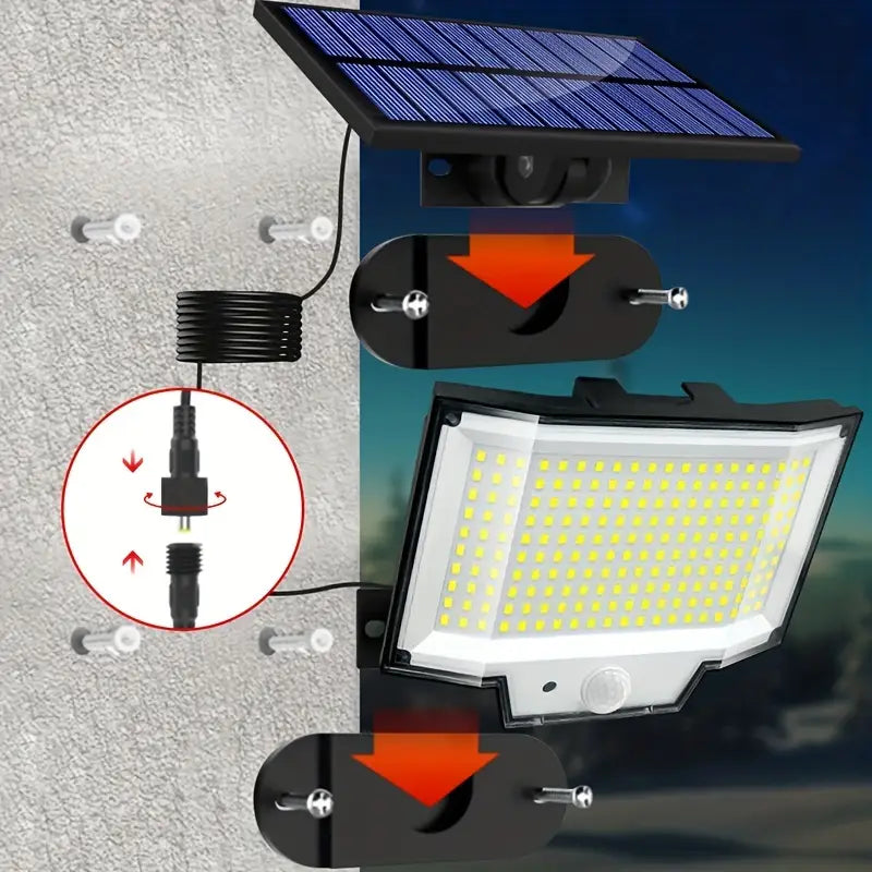 2-Pack: 328 LED/3Modes Upgraded Split Solar Motion Sensor Light Outdoor with Remote Outdoor Lighting - DailySale