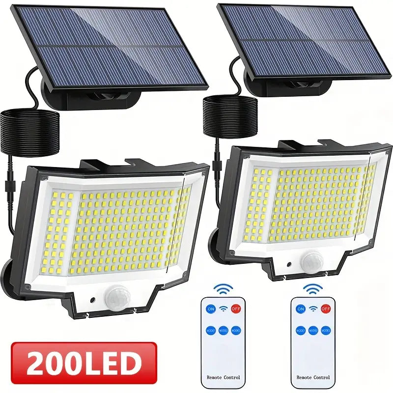 2-Pack: 328 LED/3Modes Upgraded Split Solar Motion Sensor Light Outdoor with Remote Outdoor Lighting - DailySale