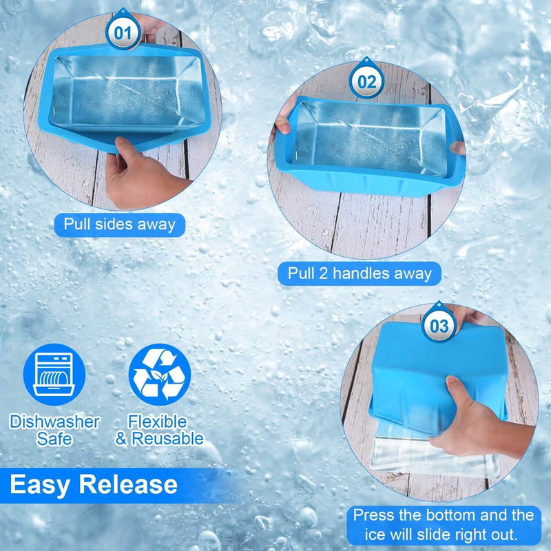 2-Pack: 6.6 lbs. Silicone Freezer Ice Block Molds Kitchen Tools & Gadgets - DailySale