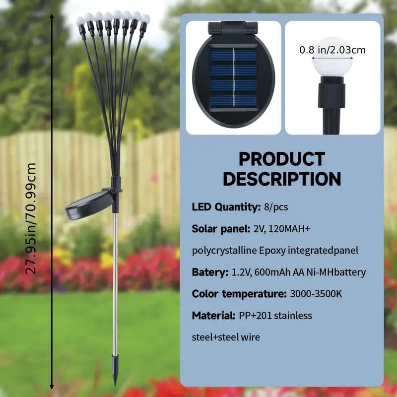 2-Pack: 8-LED Solar Garden Lights Outdoor Lighting - DailySale