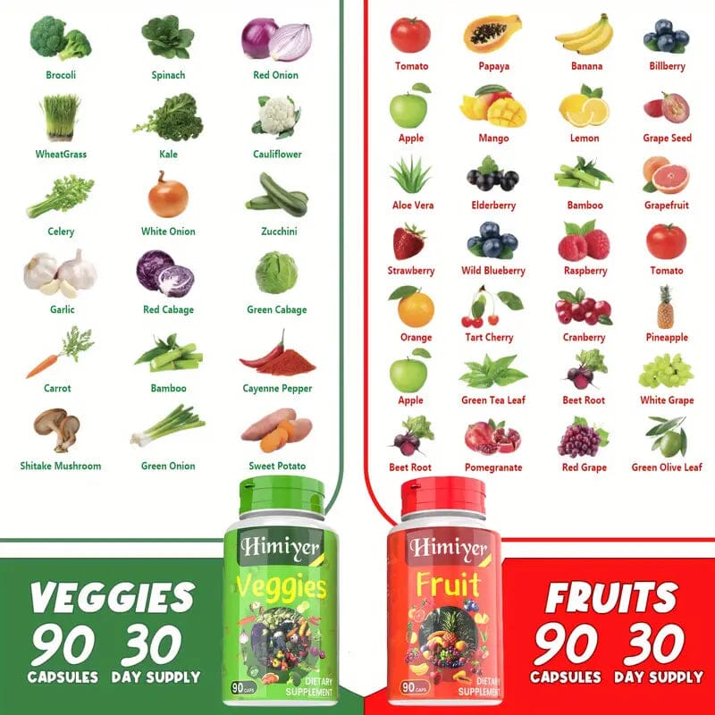 2-Pack: 90-Day Fruit and Veggie Supplements Bundle Wellness - DailySale