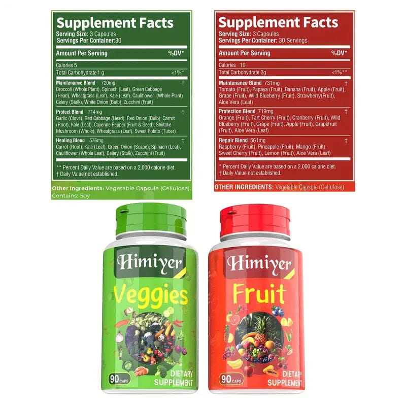 2-Pack: 90-Day Fruit and Veggie Supplements Bundle Wellness - DailySale