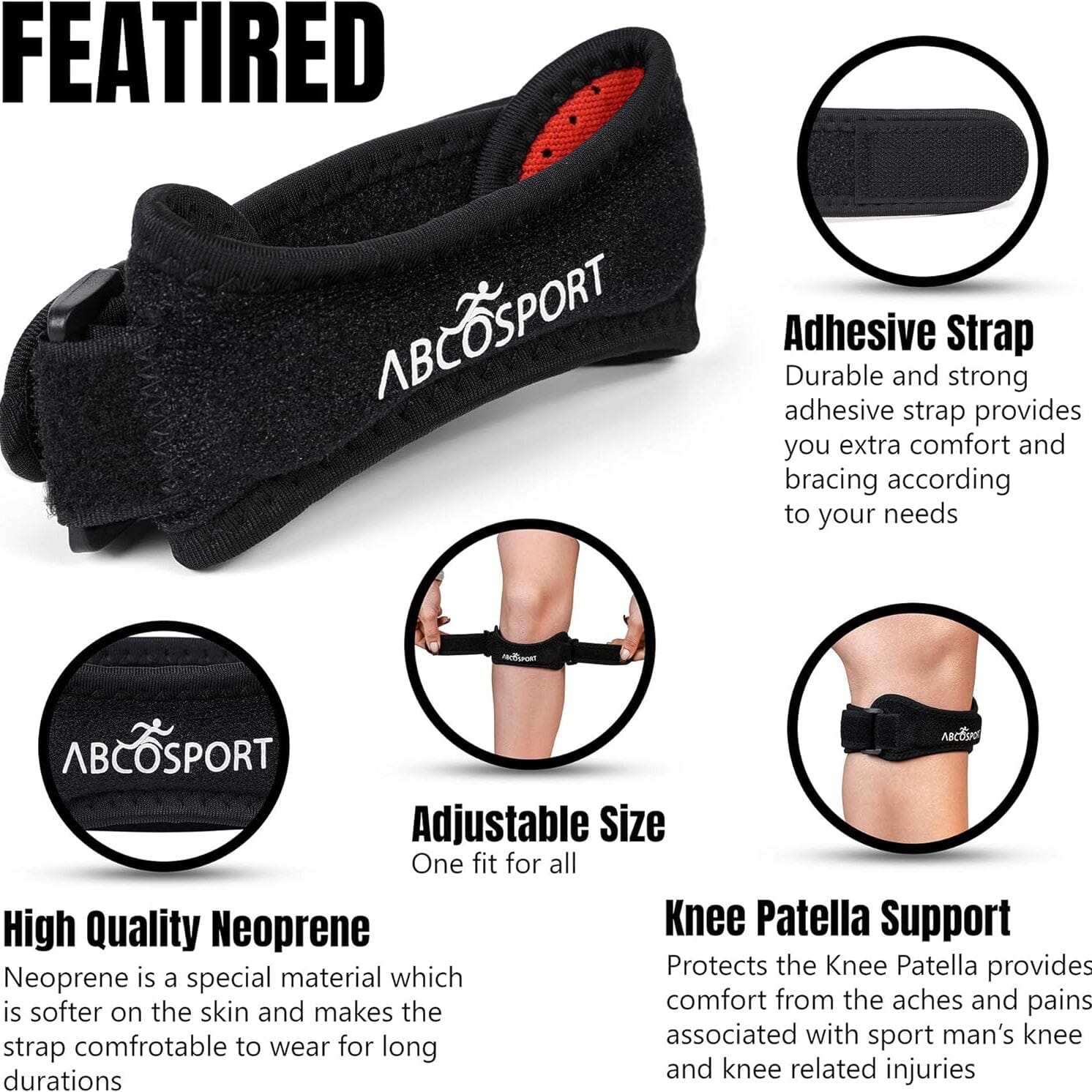 2-Pack: Abco Tech Patella Knee Strap - Knee Pain Relief Wellness - DailySale