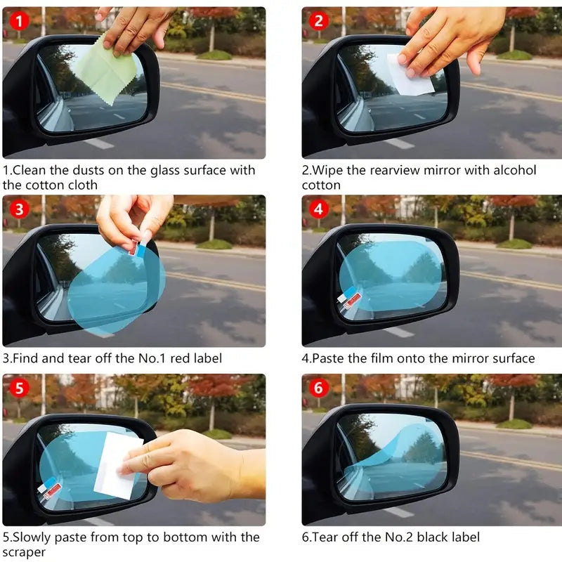 2-Pack: Anti-Rain Clear Film Stickers Automotive - DailySale