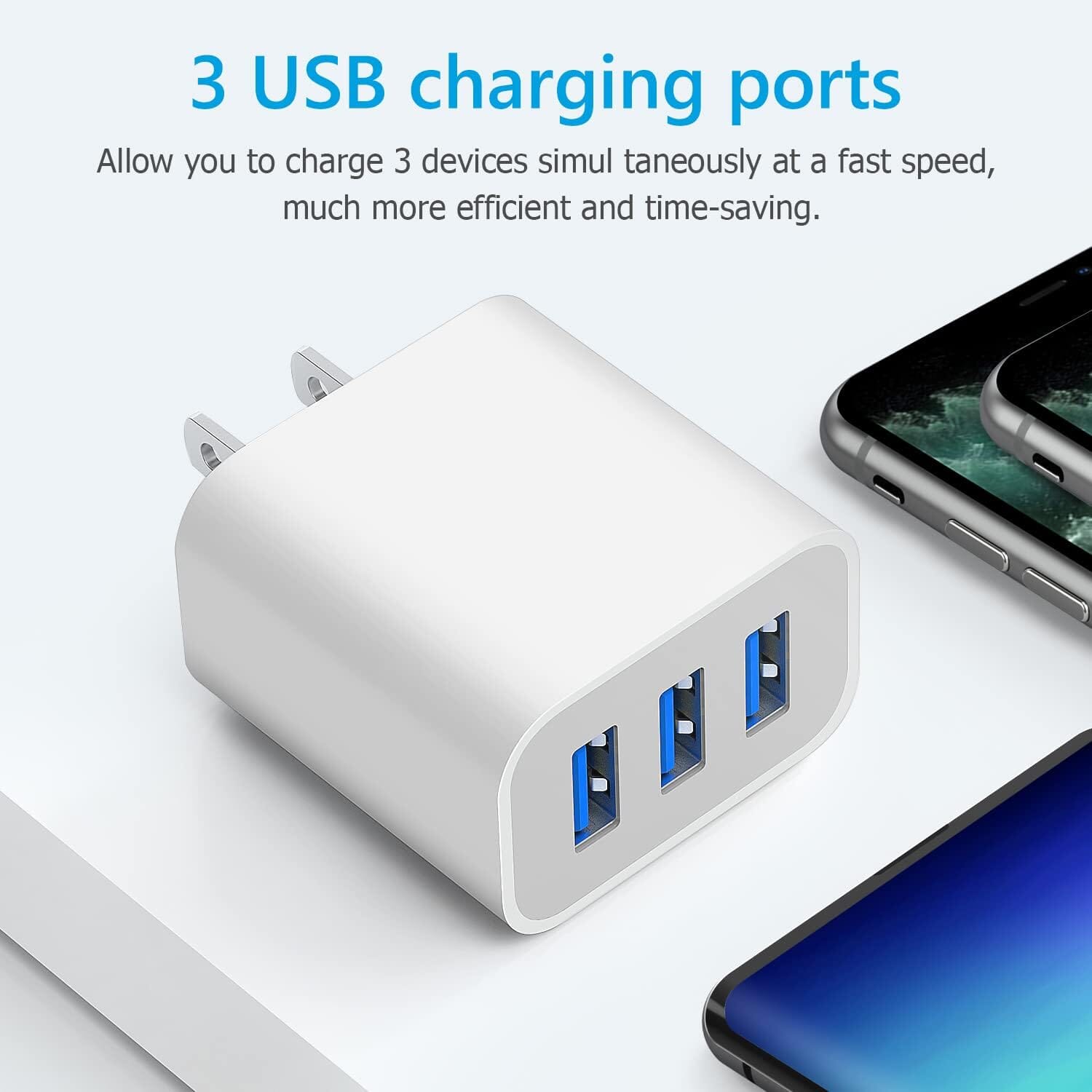 2-Pack: Compact USB Wall Charger Adapters with Quick Charge Mobile Accessories - DailySale