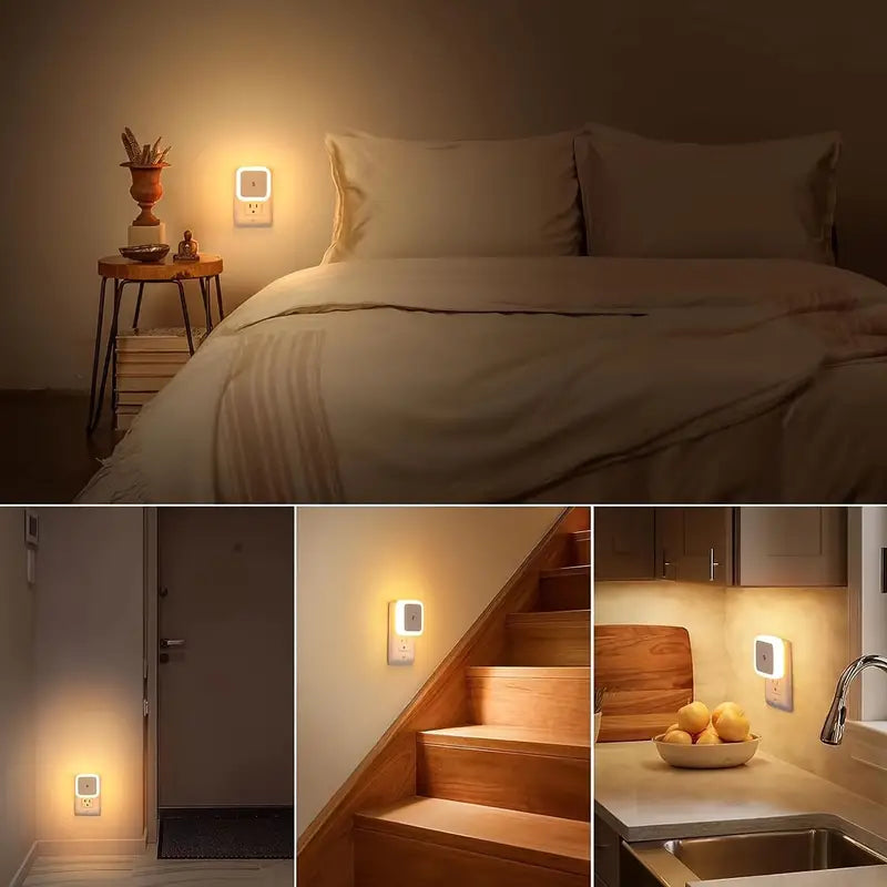 2-Pack: LED Night Light, Plug-in Wall Sconce with Auto Dusk to Dawn Sensor Indoor Lighting - DailySale