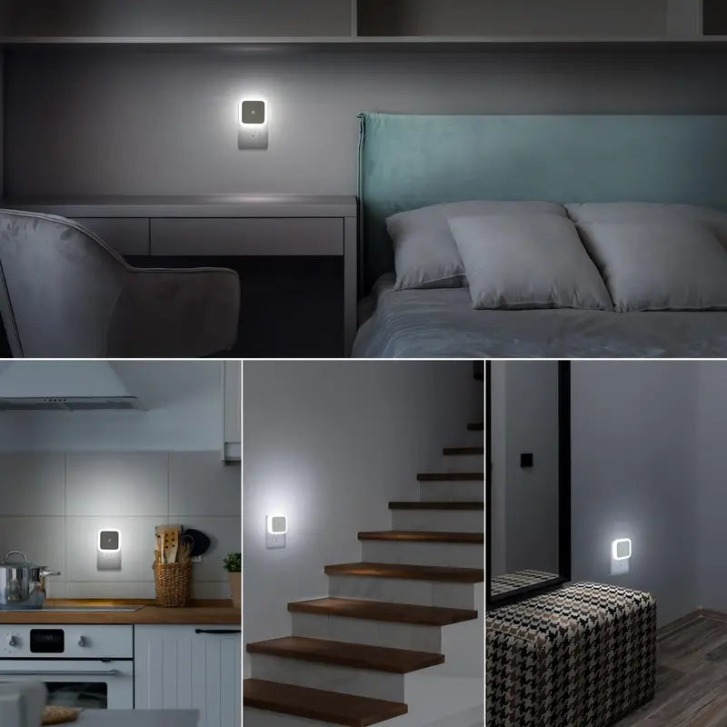 2-Pack: LED Night Light, Plug-in Wall Sconce with Auto Dusk to Dawn Sensor Indoor Lighting - DailySale