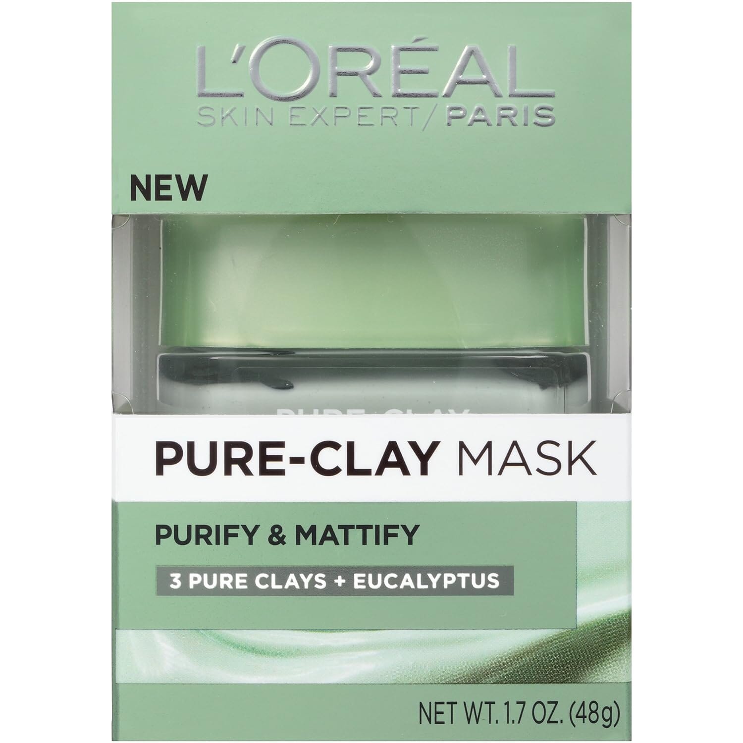 2-Pack: L'Oréal Paris Skincare Pure-Clay Face Mask with Eucalyptus for Oily and Shiny Skin to Purify and Matify Beauty & Personal Care - DailySale