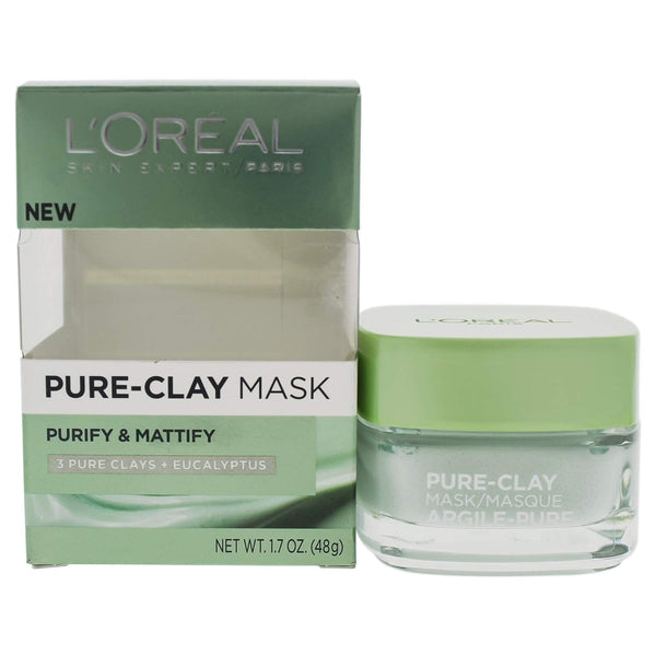 2-Pack: L'Oréal Paris Skincare Pure-Clay Face Mask with Eucalyptus for Oily and Shiny Skin to Purify and Matify Beauty & Personal Care - DailySale