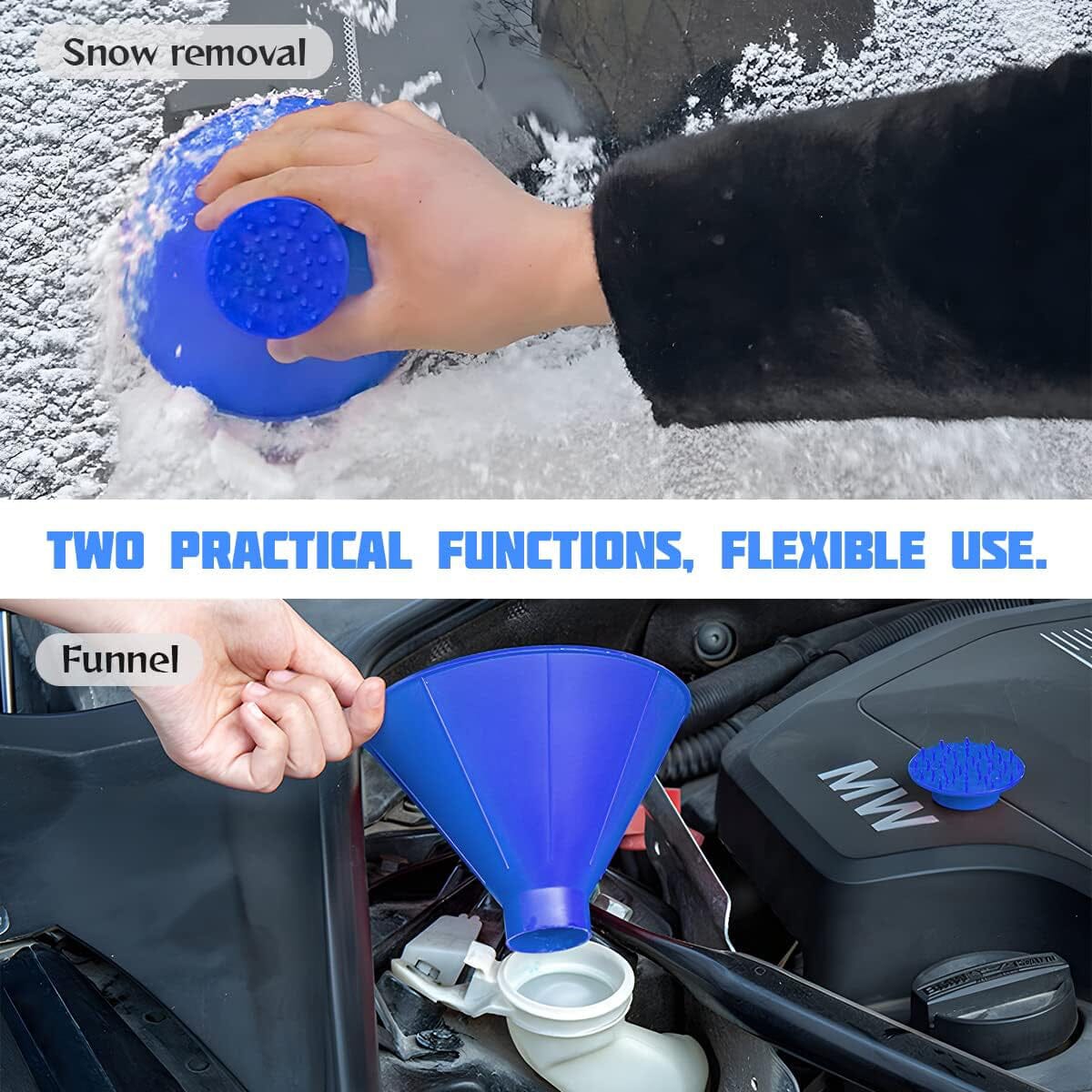2Set Scraper Cone Ice Round Shaped Car windshield Snow Scrap Liquid Funnel