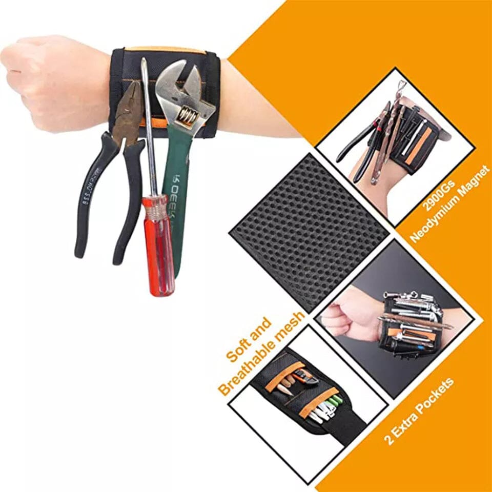 2-Pack: Magnetic Wristband with 15 Strong Magnets Home Improvement - DailySale