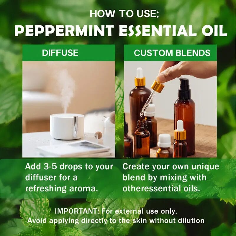 2-Pack: Peppermint Premium Quality Essential Oil Wellness - DailySale