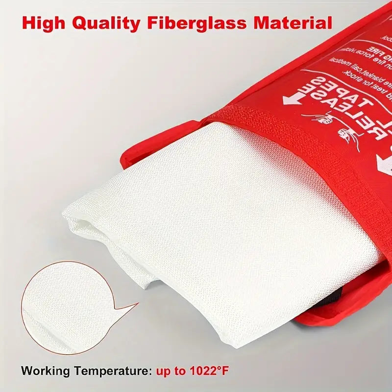 2-Pack: Premium Fiberglass Fire Blankets - Heat-Resistant, Compact and Reusable Kitchen Tools & Gadgets - DailySale