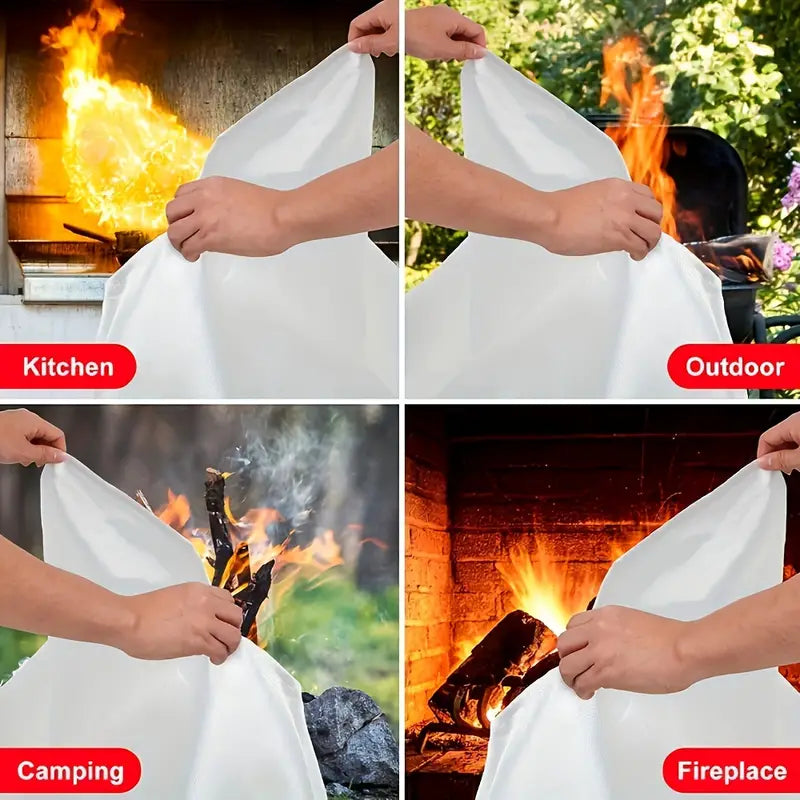 2-Pack: Premium Fiberglass Fire Blankets - Heat-Resistant, Compact and Reusable Kitchen Tools & Gadgets - DailySale