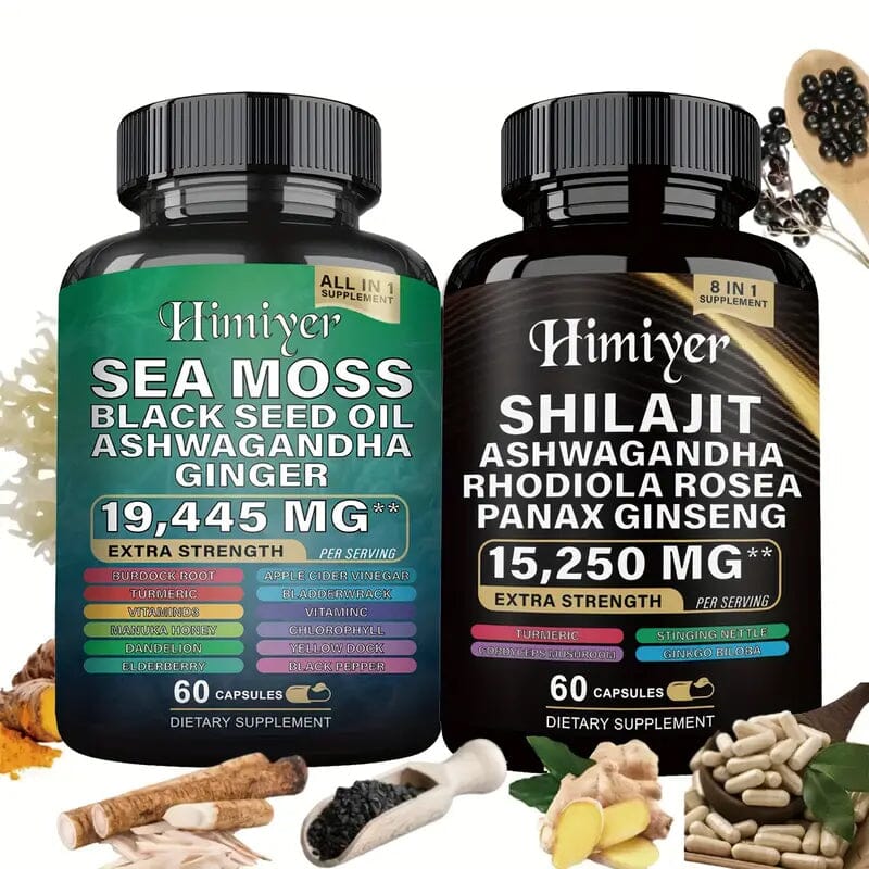 2-Pack: Shilajit + Sea Moss High Potency Vitality Combo Wellness - DailySale