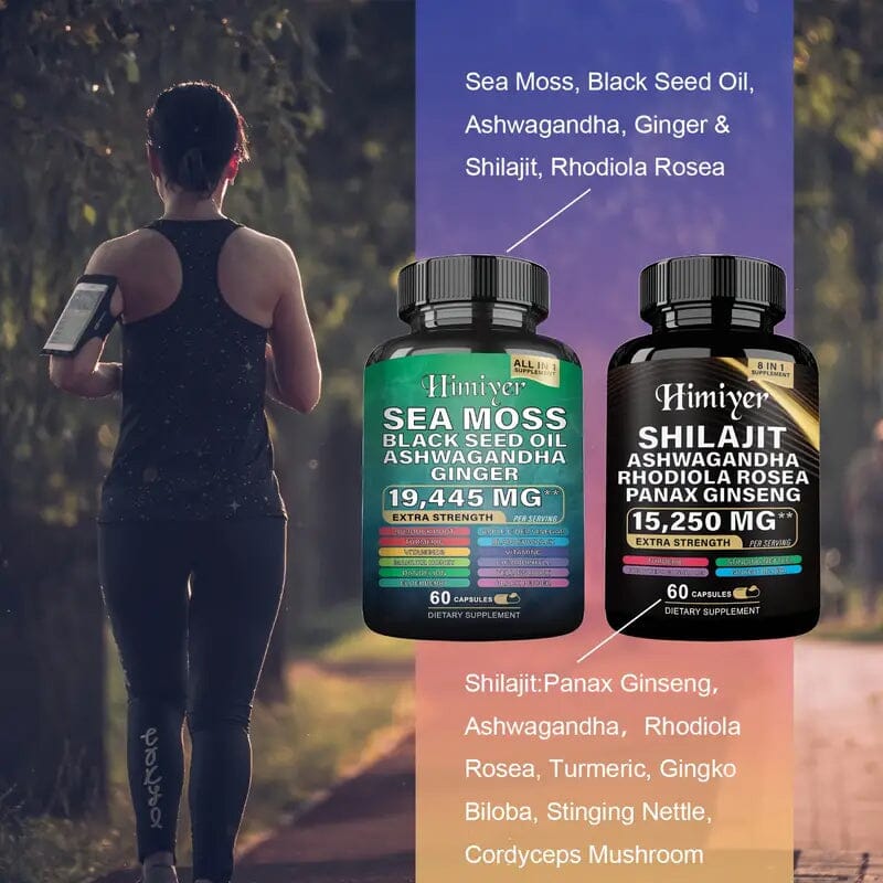 2-Pack: Shilajit + Sea Moss High Potency Vitality Combo Wellness - DailySale