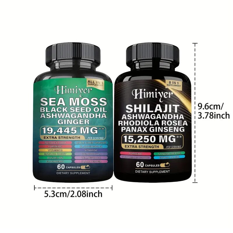 2-Pack: Shilajit + Sea Moss High Potency Vitality Combo Wellness - DailySale