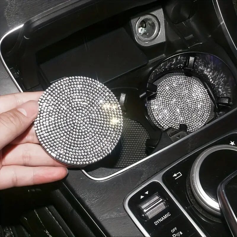 2-Pack: Shimmering Diamond Car Cup Mats Automotive - DailySale