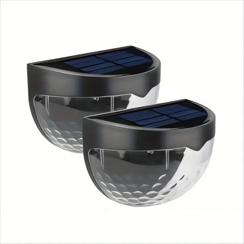 2-Pack: Solar Wall Mount Outdoor Fence Lamp Outdoor Lighting Black Warm White - DailySale