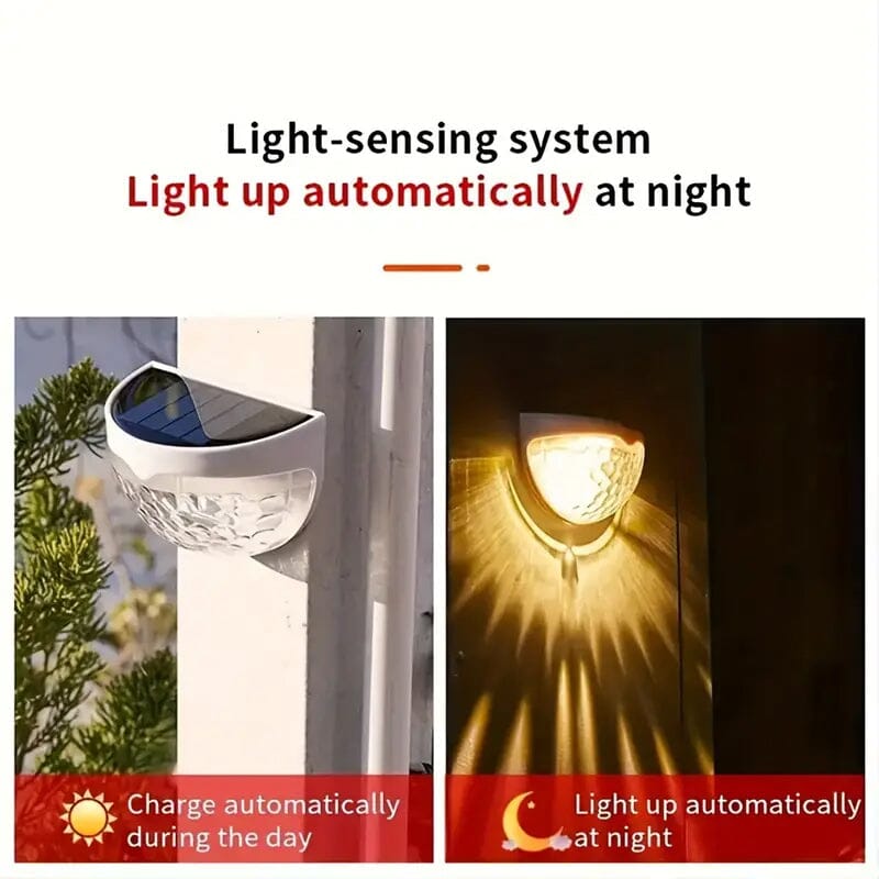 2-Pack: Solar Wall Mount Outdoor Fence Lamp Outdoor Lighting - DailySale