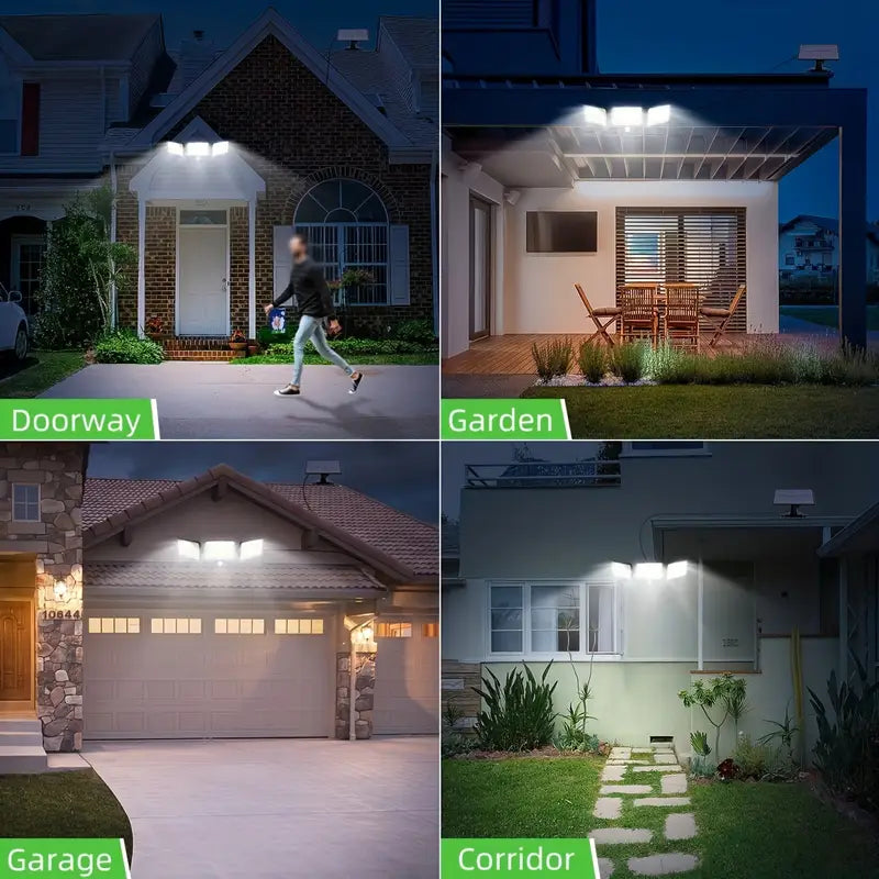 2-Pack: Split Solar Wall Light For Outdoor With Motion Sensor 3 Heads Outdoor Lighting - DailySale