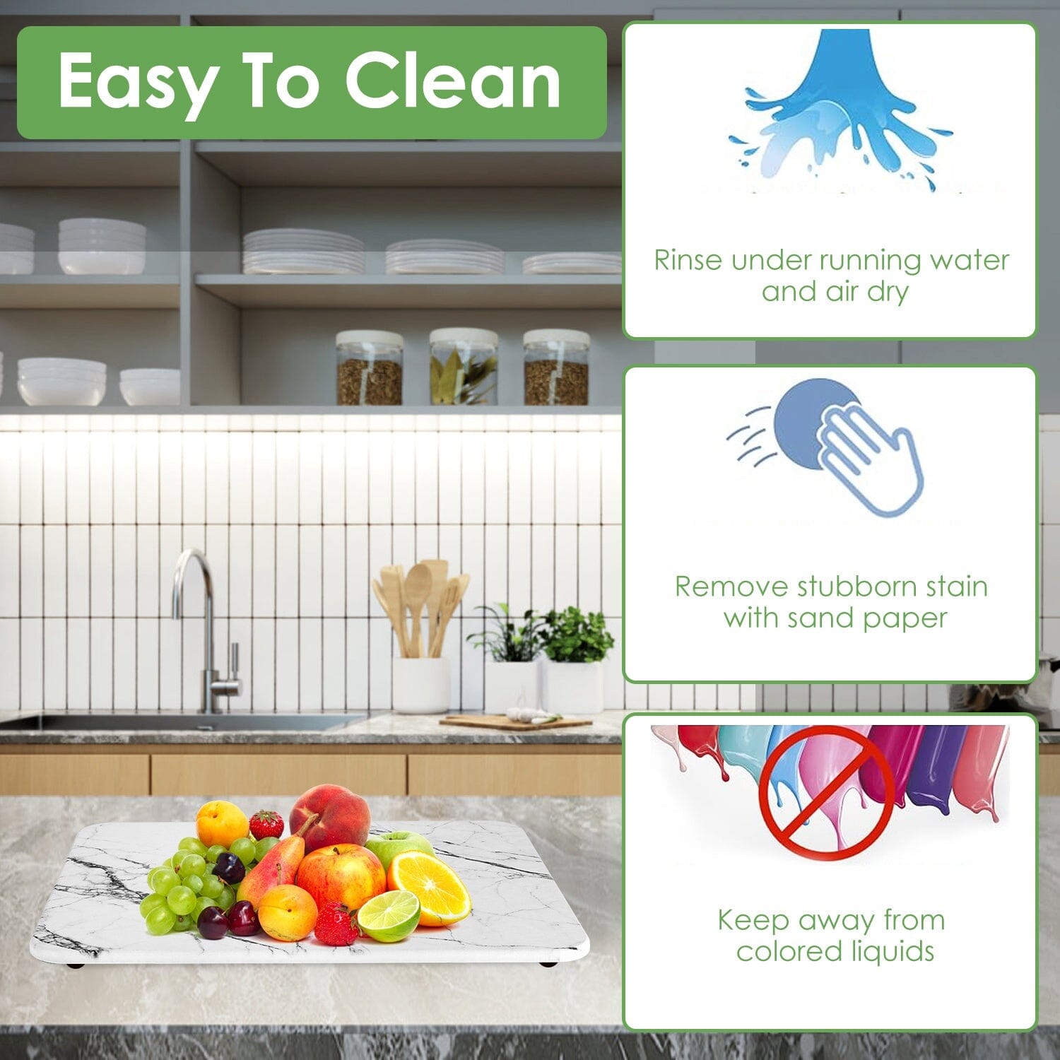 2-Pack: Stone Dish Drying Mat Silicone Diatomaceous Earth Mat Kitchen Tools & Gadgets - DailySale