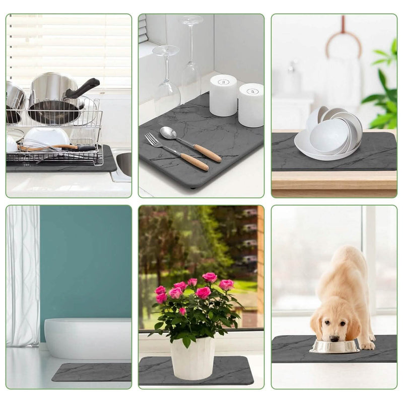 2-Pack: Stone Dish Drying Mat Silicone Diatomaceous Earth Mat Kitchen Tools & Gadgets - DailySale