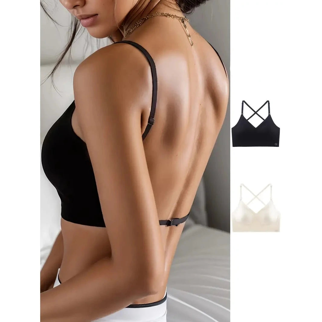 2-Pack: U-Backless Sports Bra Crop Top With Adjustable Straps Women's Swimwear & Lingerie - DailySale