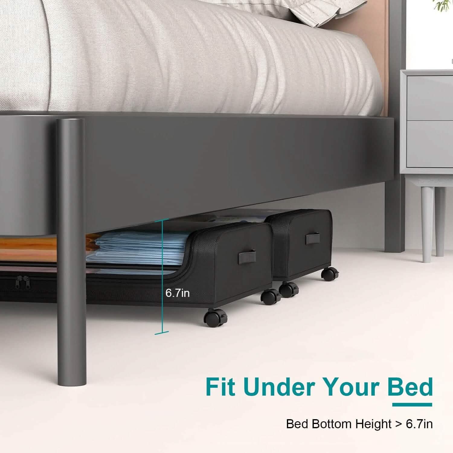 Under-Bed Storage Drawer with Wheels Multipurpose with Clear Window & Label