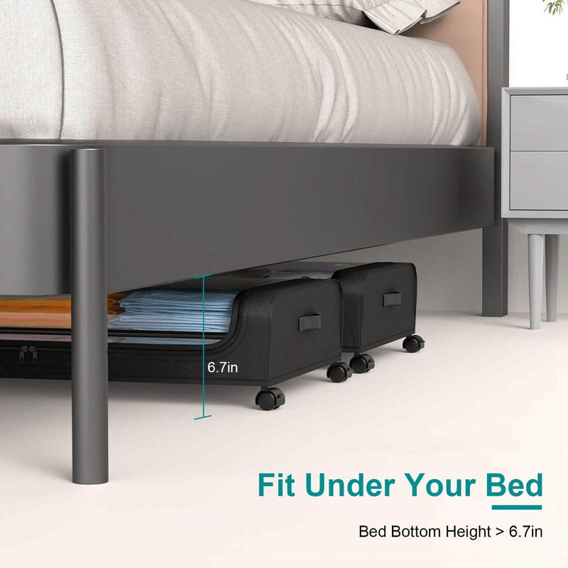Under-Bed Storage Drawer with Wheels Multipurpose with Clear Window & Label