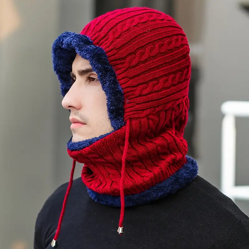 2-Pack: Winter Warm Hat Plus Velvet Knitted Pullover Hat For Men And Women Men's Outerwear Burgundy - DailySale