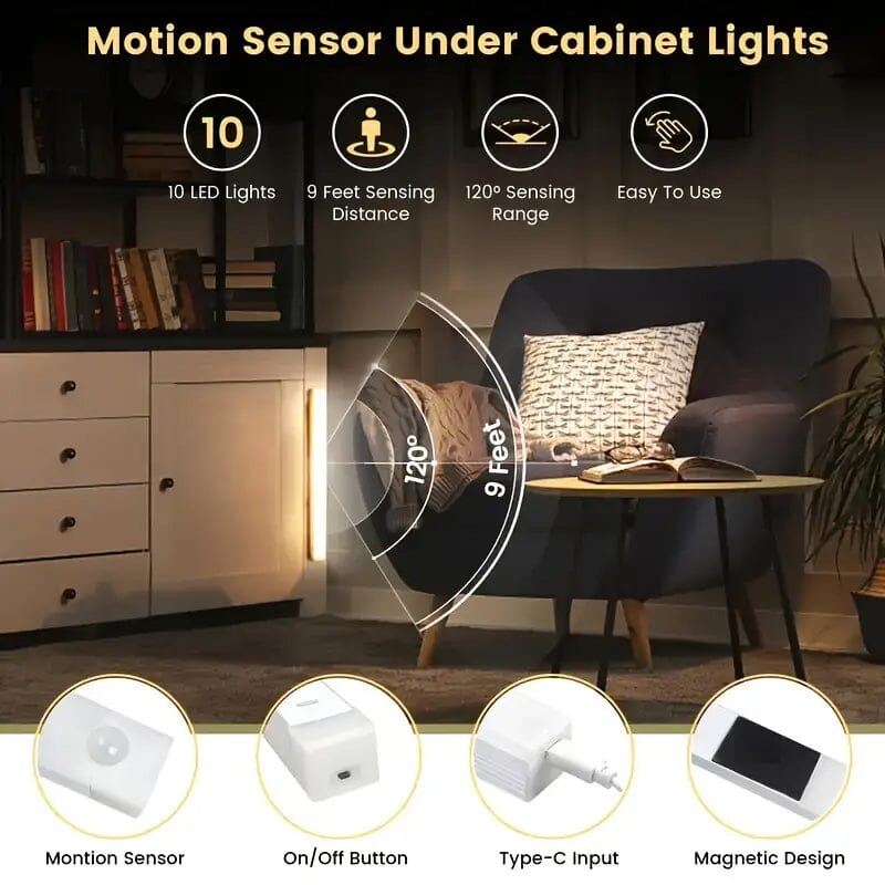 2-Pack: Wireless Motion Sensor 12" LED Light Strip Indoor Lighting - DailySale