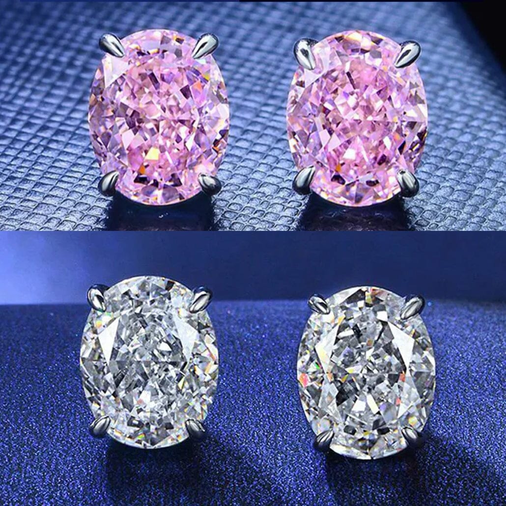 2-Pairs: 2.00CTTW CZ Oval Set Earrings Earrings - DailySale