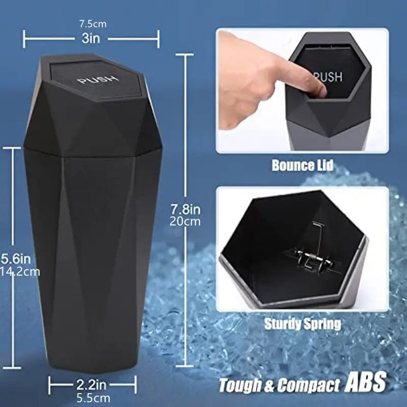 2-Piece: Compact Car Mini Trash Can Automotive - DailySale