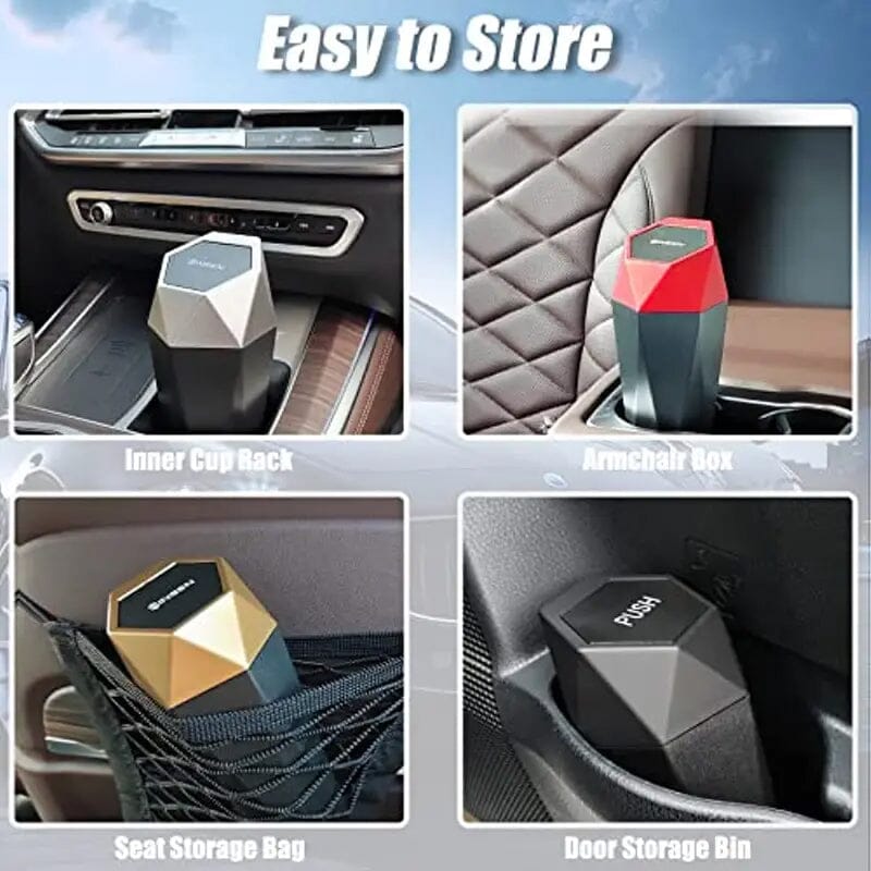 2-Piece: Compact Car Mini Trash Can Automotive - DailySale