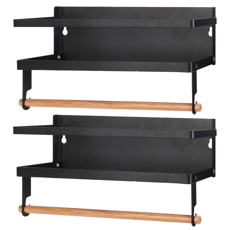 2-Piece: Magnetic Spice Racks for Refrigerator with Paper Towel Holder Kitchen Storage - DailySale