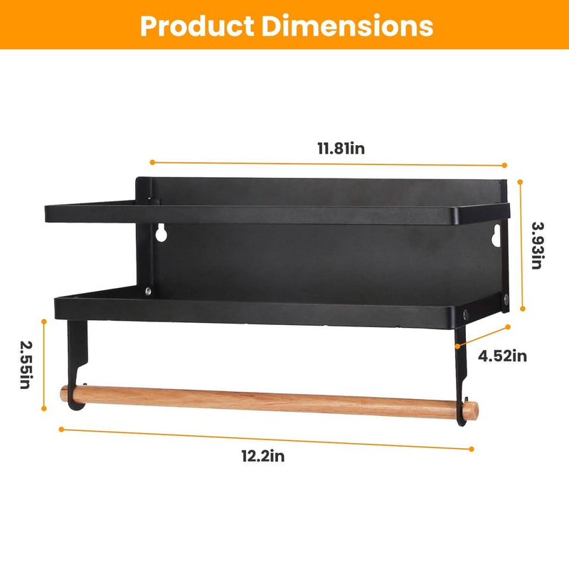 2-Piece: Magnetic Spice Racks for Refrigerator with Paper Towel Holder Kitchen Storage - DailySale