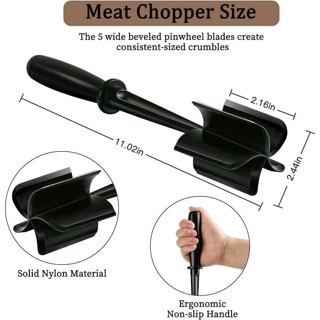 2-Piece Set: Heat-Resistant Nylon Meat Chopper Set Kitchen Tools & Gadgets - DailySale