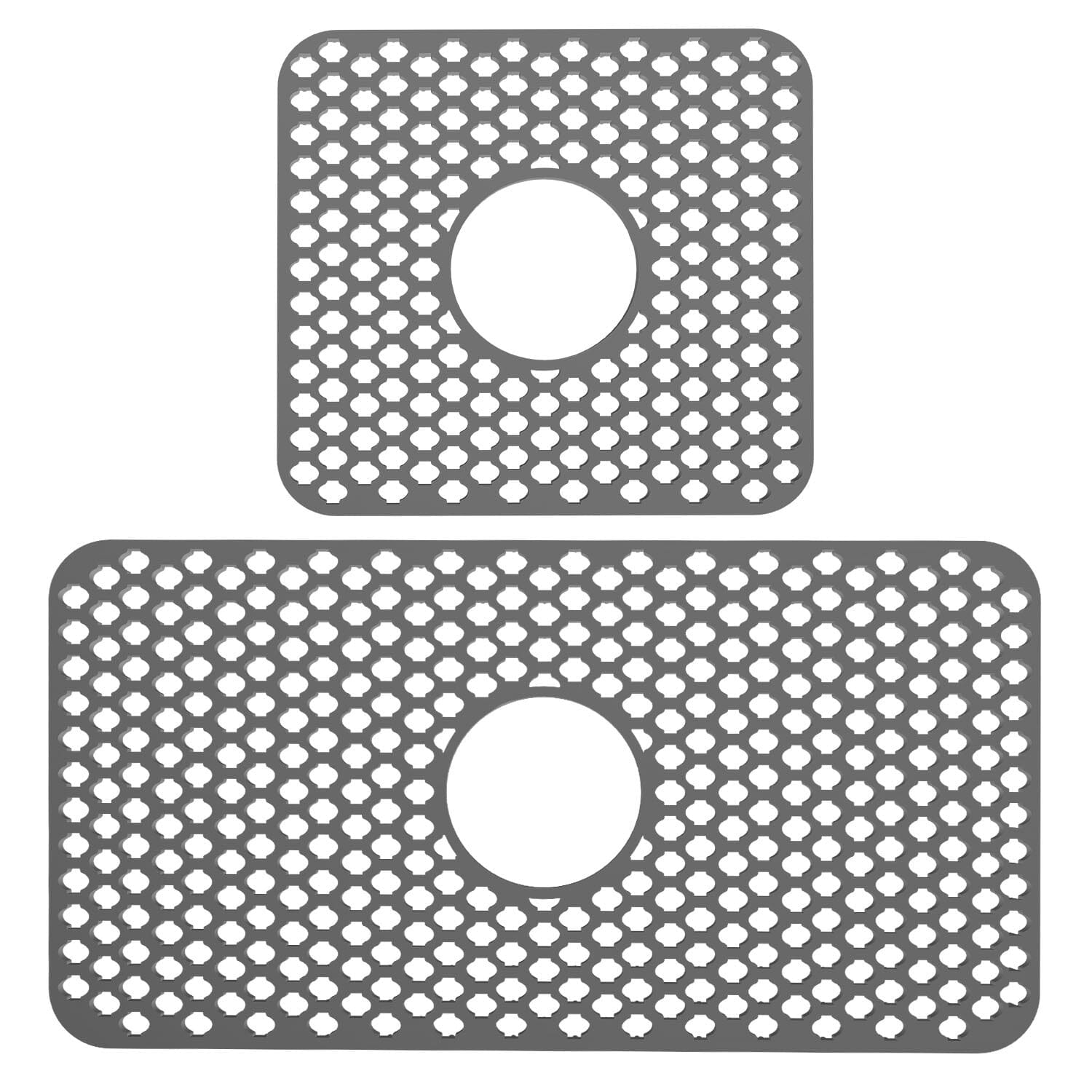 2-Piece: Silicon Grid Sink Mat with Central Drain Hole Kitchen Tools & Gadgets - DailySale