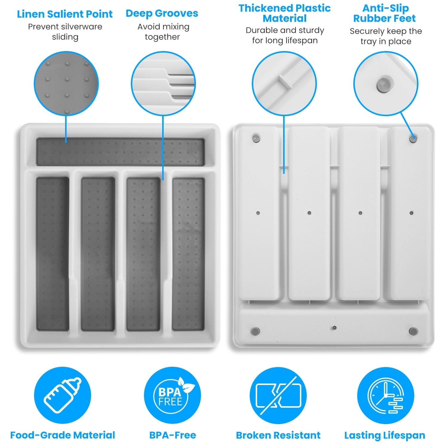 2-Piece: Silverware Utensil Organizer Kitchen Storage - DailySale