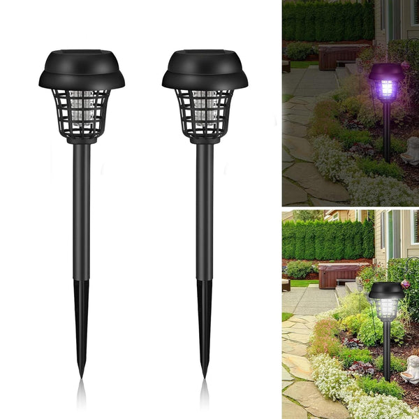2-Piece: Solar Waterproof Outdoor Bug and Mosquito Zapper Pest Control - DailySale