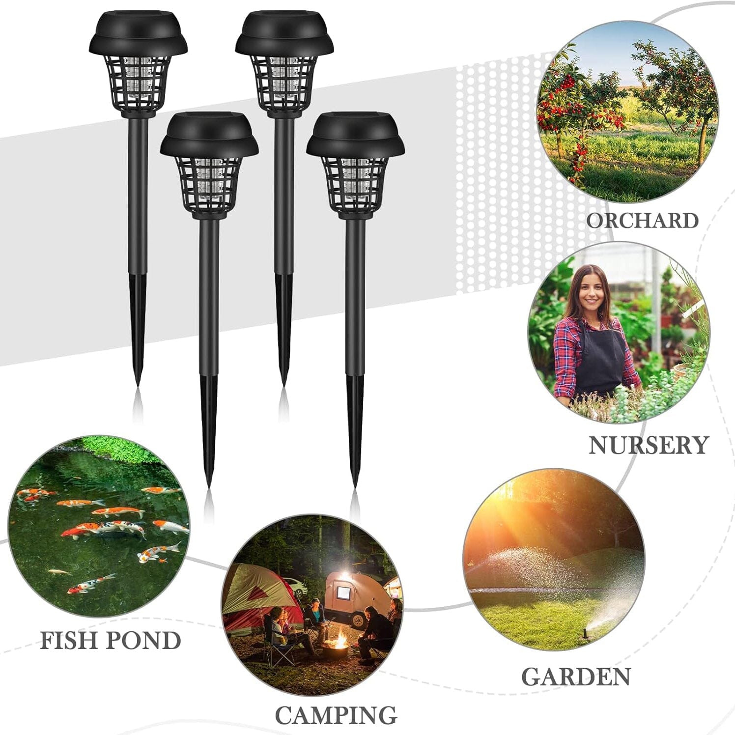 2-Piece: Solar Waterproof Outdoor Bug and Mosquito Zapper Pest Control - DailySale