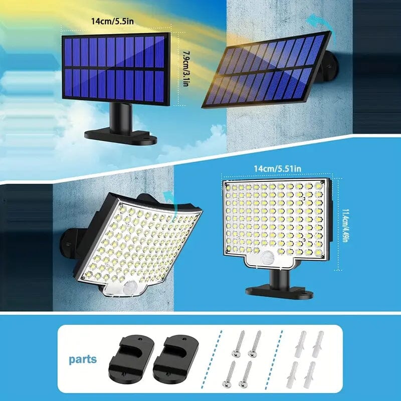 2-Pieces: 106 LED Solar Security Outdooor Lights Outdoor Lighting - DailySale