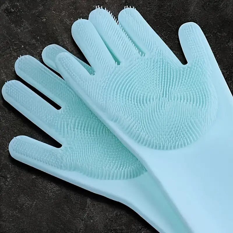 2-Pieces: 2-in-1 Pet Dog Bath Gloves with Silicone Brush Pet Supplies - DailySale