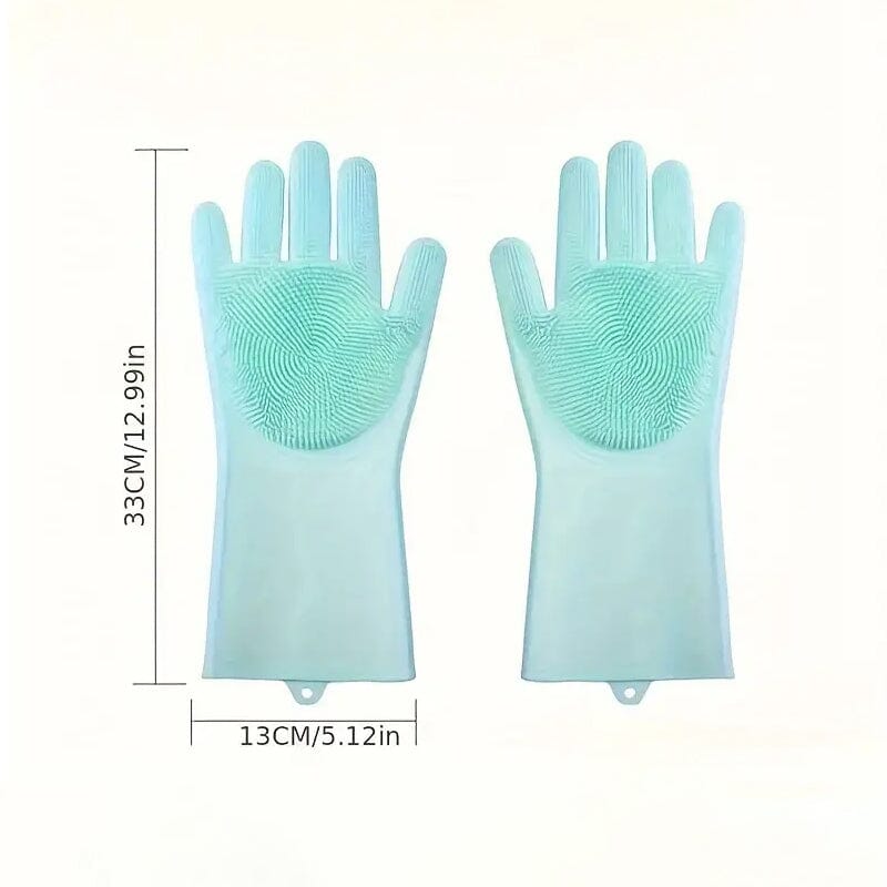 2-Pieces: 2-in-1 Pet Dog Bath Gloves with Silicone Brush Pet Supplies - DailySale